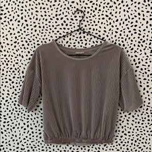 Zara Gray Ribbed Crop Top